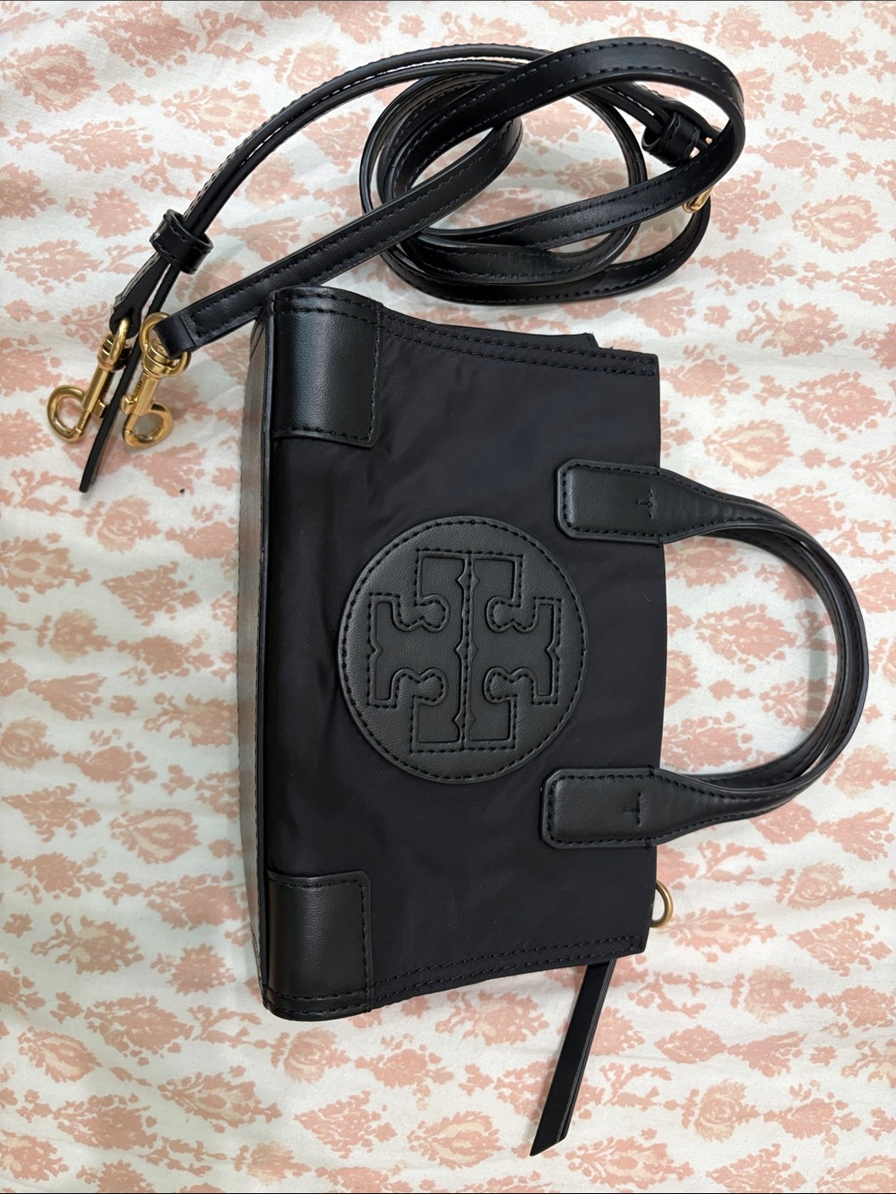 Tory Burch Ella Micro Recycled Nylon Tote Crossbody Bag - Picture 2 of 4